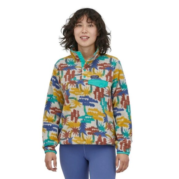 NEW Patagonia Lightweight Synchilla Snap-T Fleece Pullover Women's L Tree Print - Picture 11 of 13